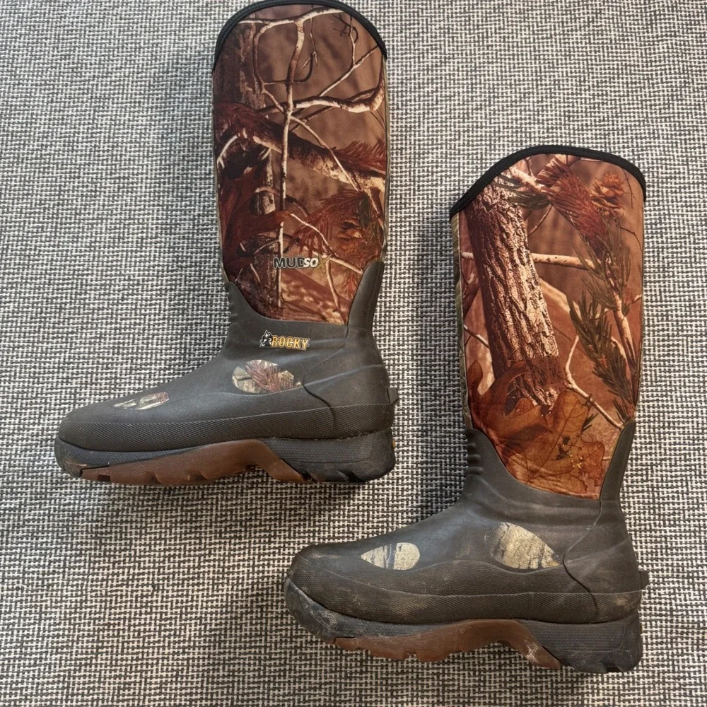 Rocky MudSo Mens 7 Realtree AP Camo 800g Thinsulate Hunting Boots FQ0007248